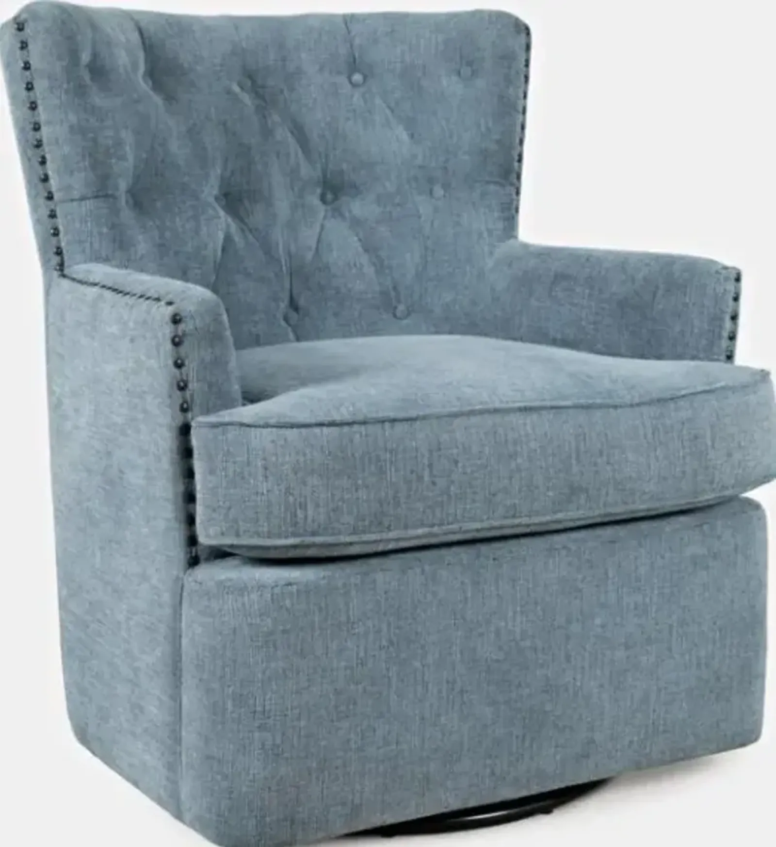 Jofran Bryson Blue Swivel Accent Barrel Chair