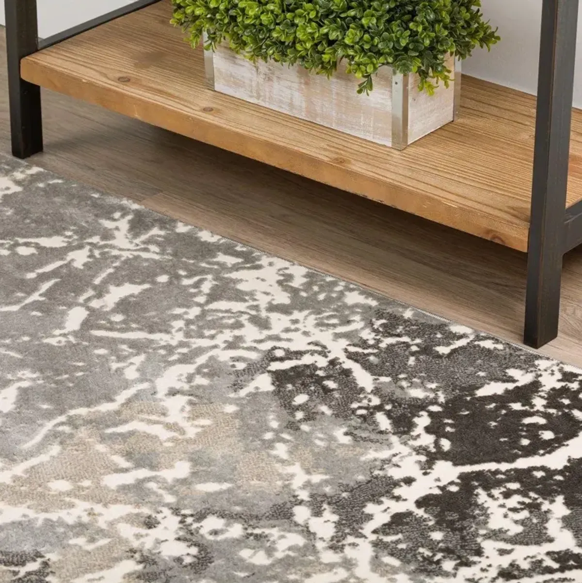 Dalyn Abstract Splatter Modern Charcoal & Beige 5'X8' Area Rug