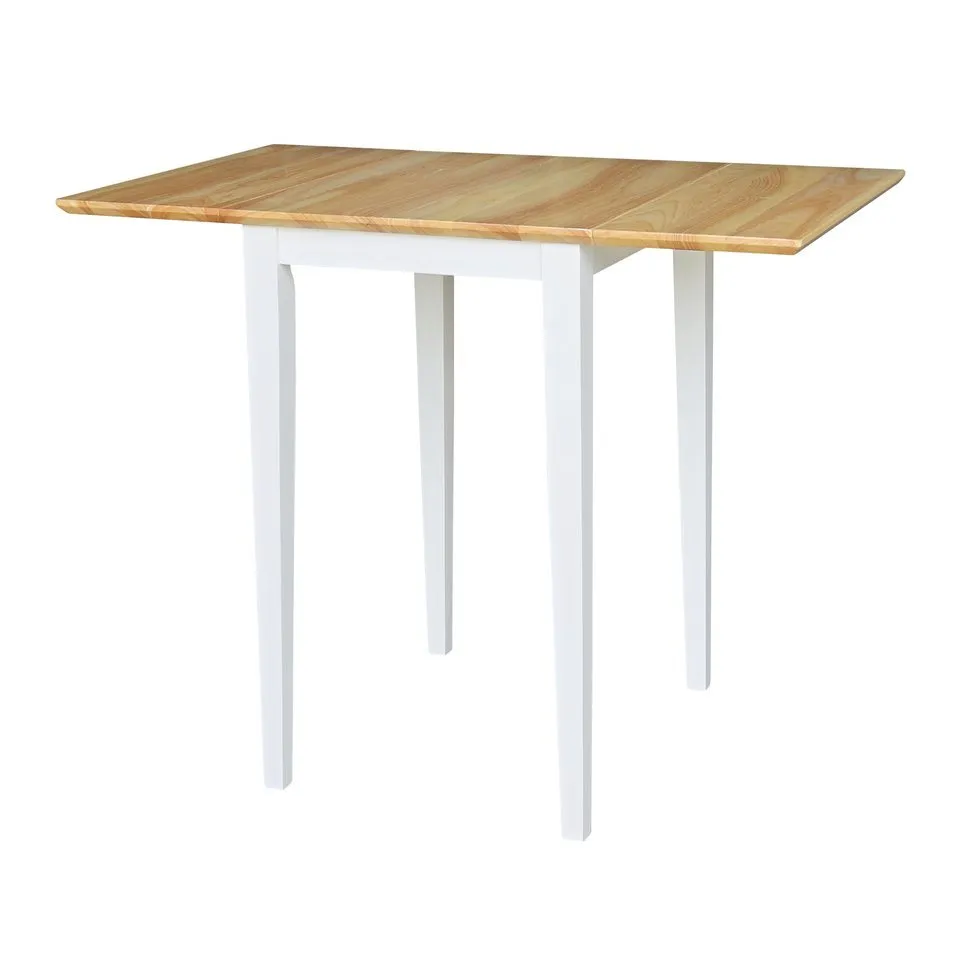 DINING ESSENTIALS SMALL DROP LEAF LEG TABLE IN NATURAL & WHITE