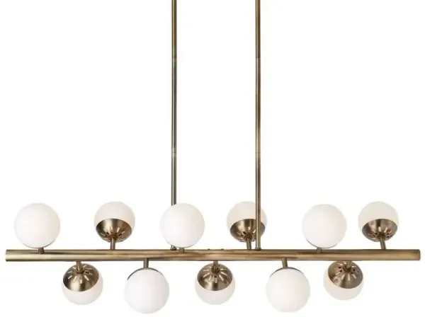 DROPLET GOLD/WHITE LINEAR CHANDELIER