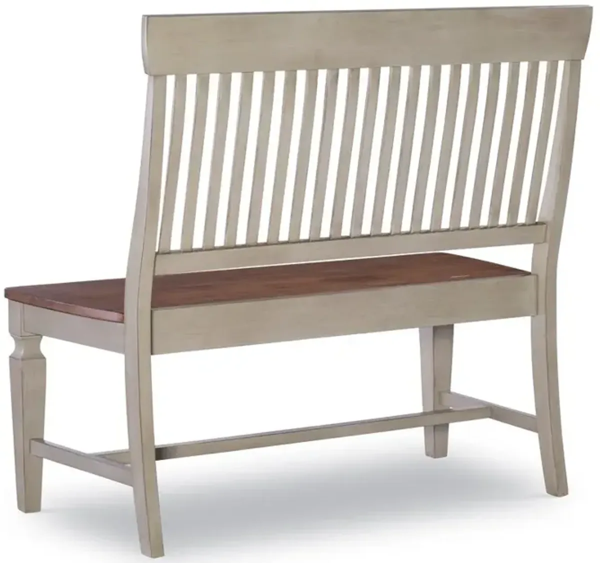 John Thomas Vista Slat Back Bench in Hickory & Stone