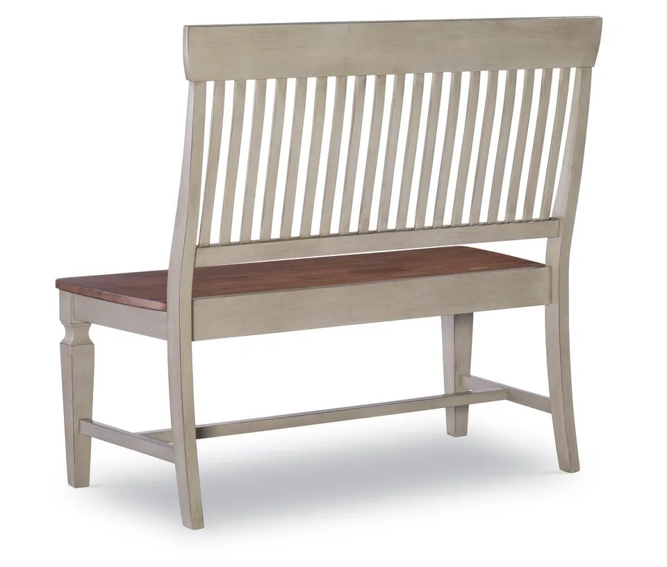 VISTA SLAT BACK BENCH IN HICKORY & STONE