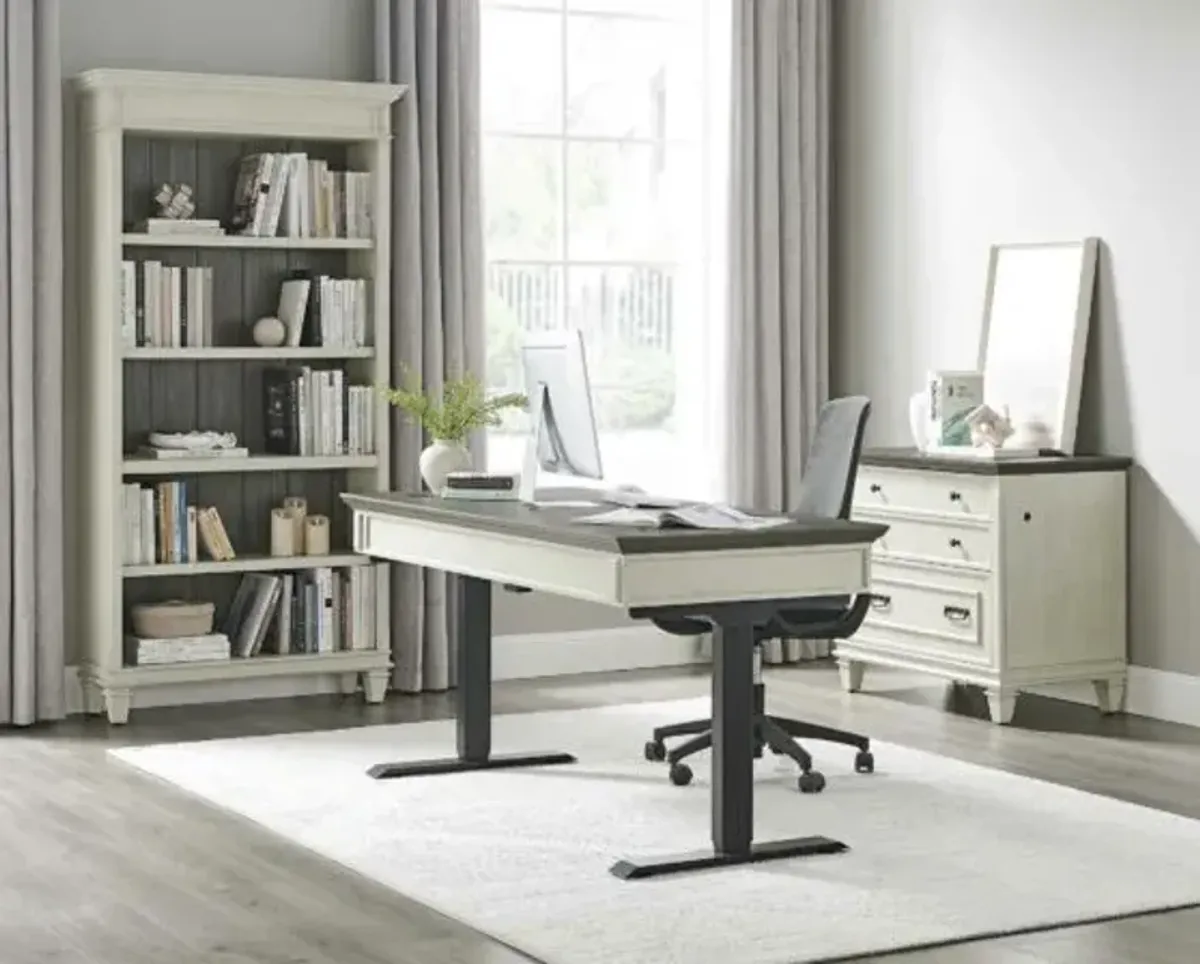 Martin Furniture Hartford Linen White 78 Inch Open Bookcase