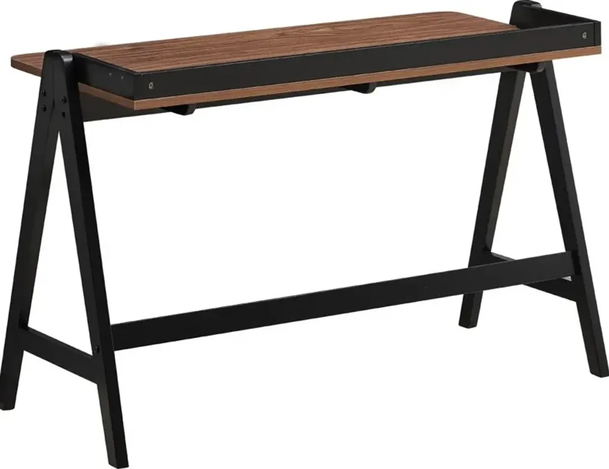 Coaster Raul 50 Inch Writing Desk with Usb Ports Walnut & Black