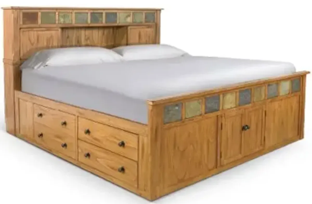 Sunny Designs Sedona Rustic Oak Eastern King Storage Bed