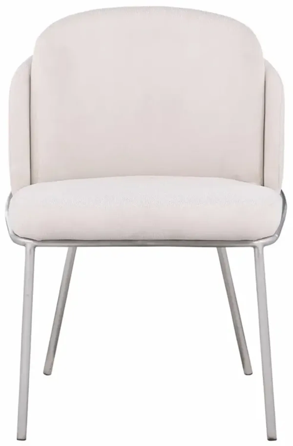 Chintaly Kamila White Contemporary Double-Layered Curved Back Side Chair