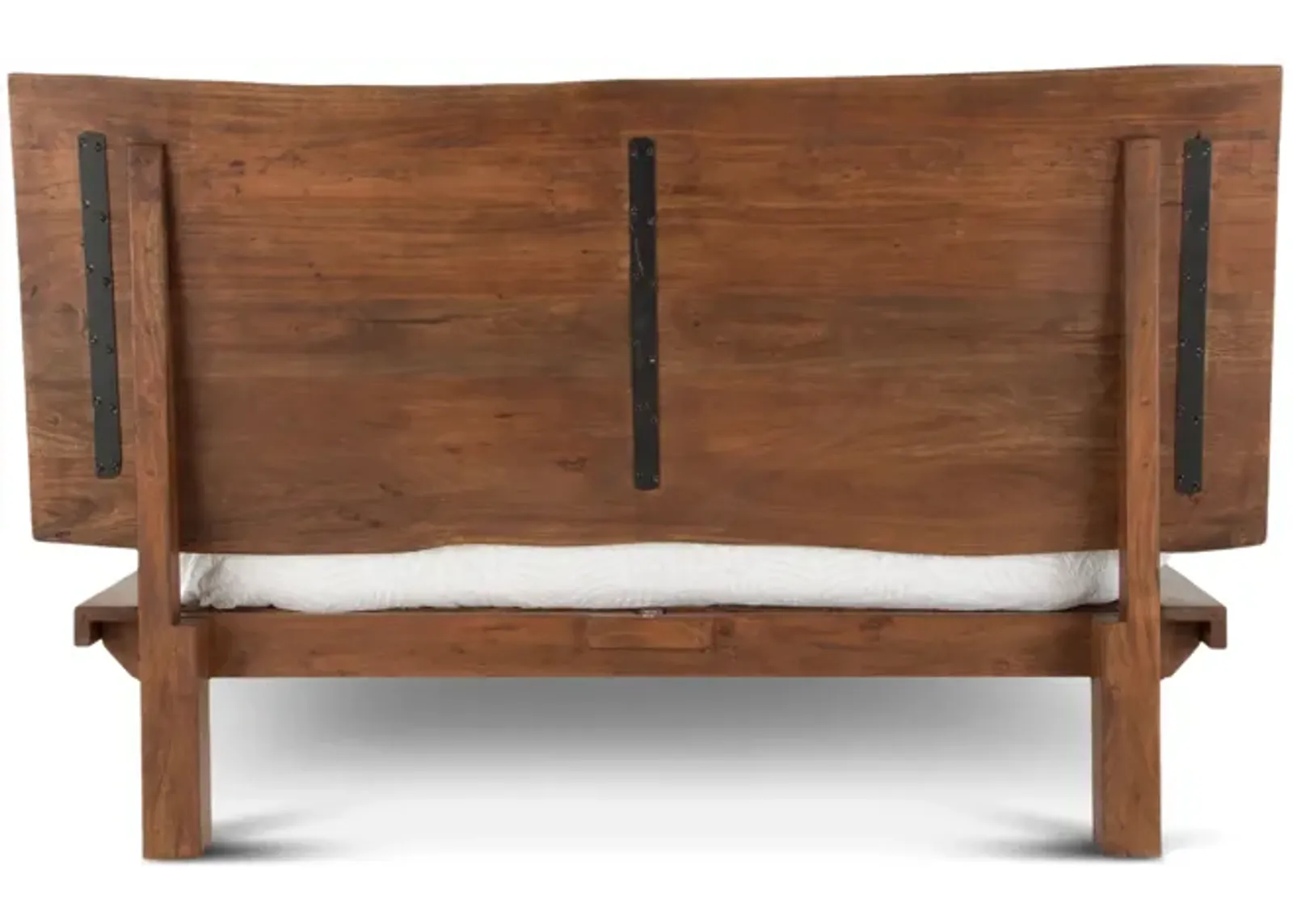 LONDON LOFT ACACIA WOOD LIVE EDGE QUEEN BED IN WALNUT FINISH