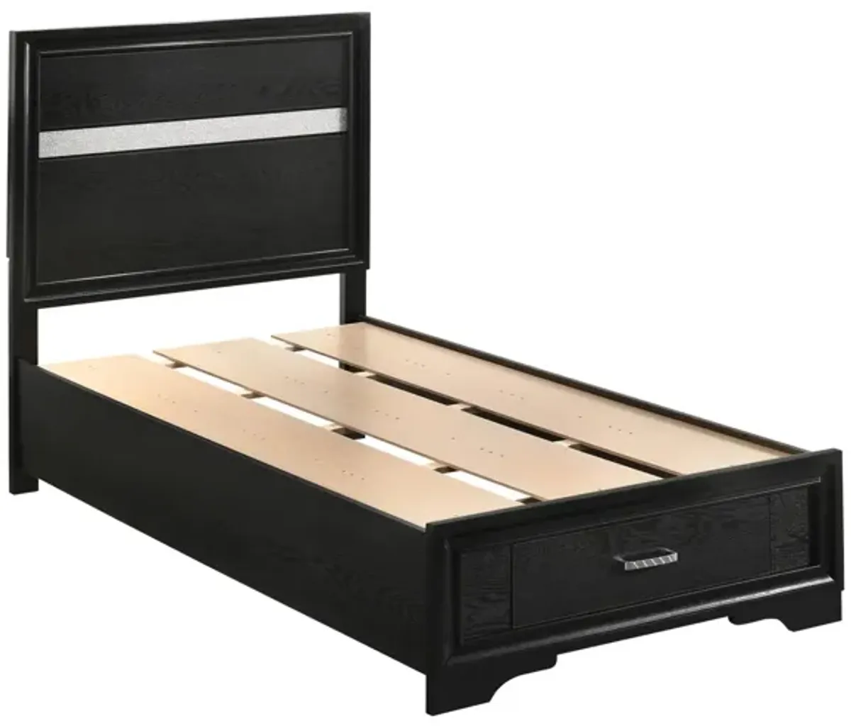 Coaster Miranda Wood Twin Storage Panel Bed Black