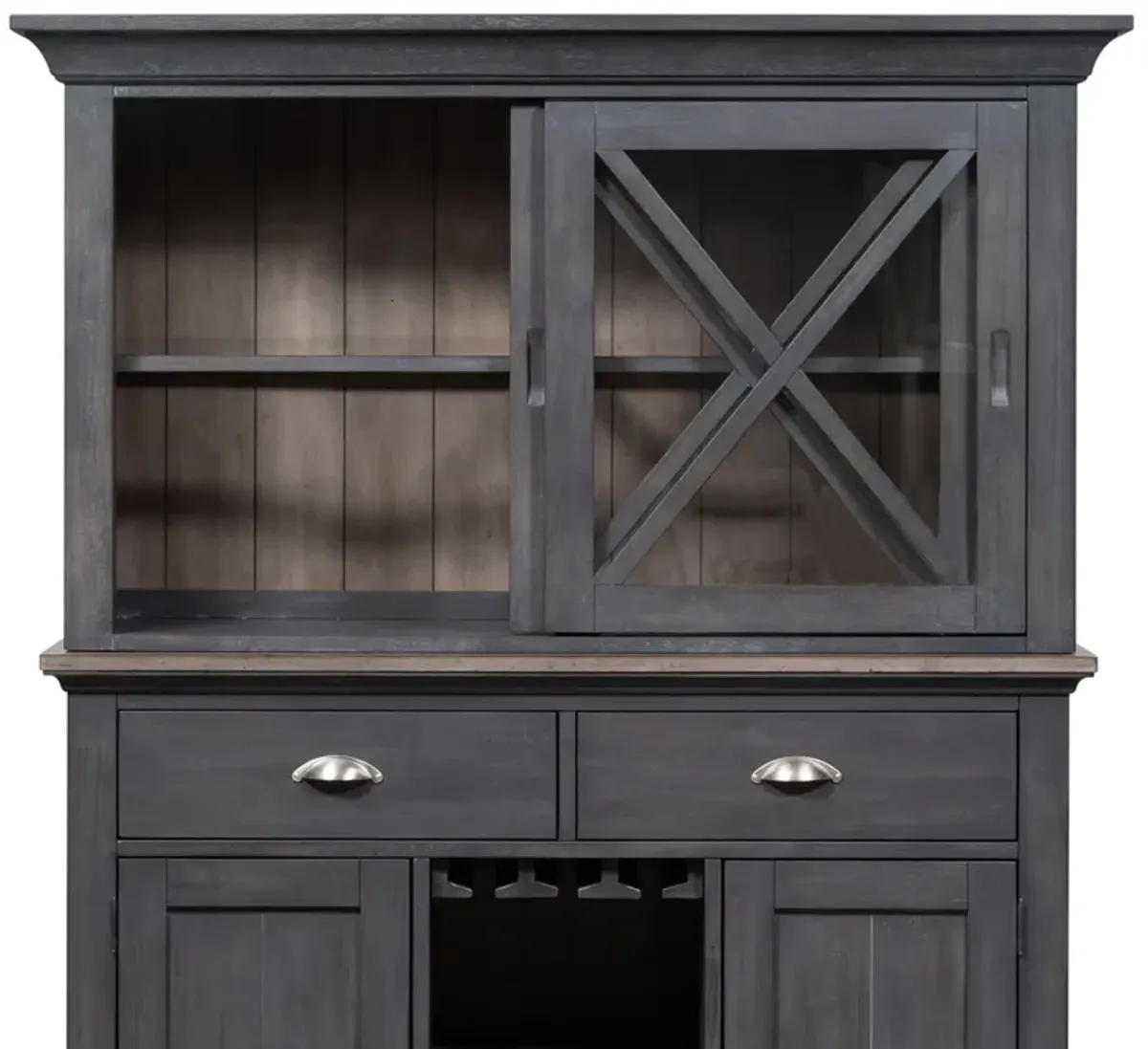 Liberty Furniture Sliding Door Weathered Pine Hutch Ocean Isle