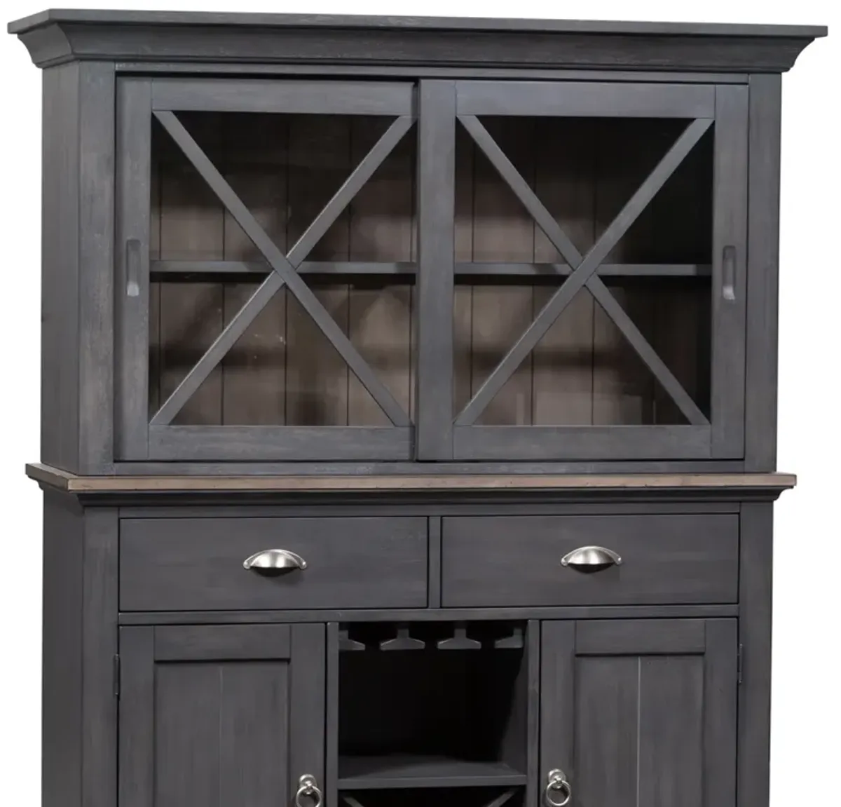 Liberty Furniture Sliding Door Weathered Pine Hutch Ocean Isle