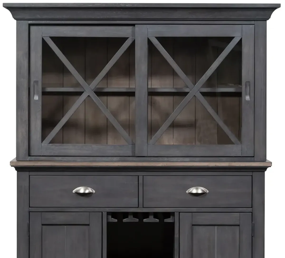 Liberty Furniture Sliding Door Weathered Pine Hutch Ocean Isle