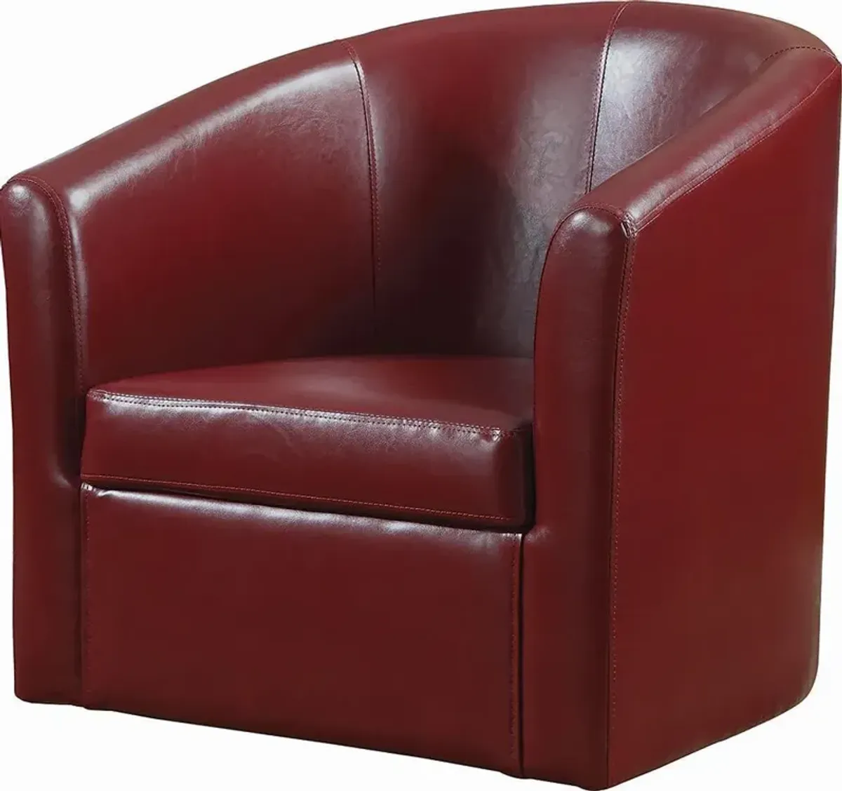 Coaster Turner Upholstered Barrel Back Swivel Chair Red