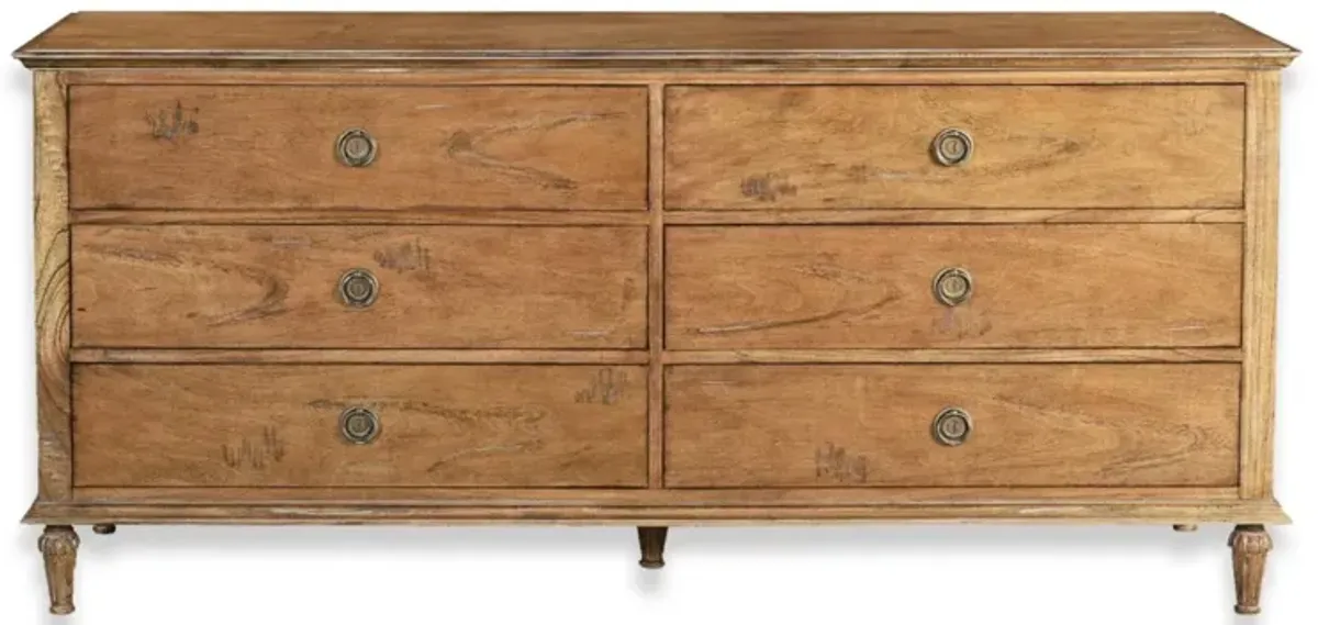 Noble Furniture Crest 6-Drawer Dresser in Beachwood Finish