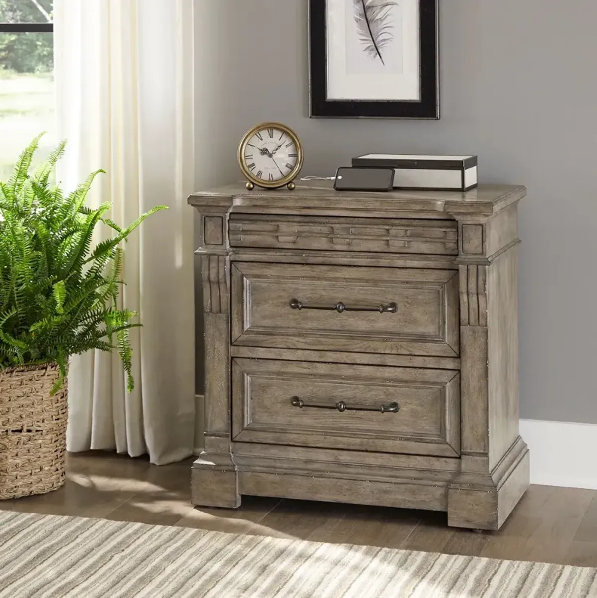 Liberty Furniture Town & Country Dusty Taupe Nightstand