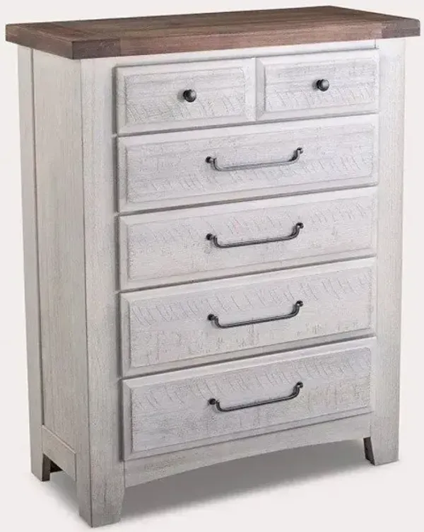 SAWMILL ALABASTER TWO-TONE 5-DRAWER CHEST