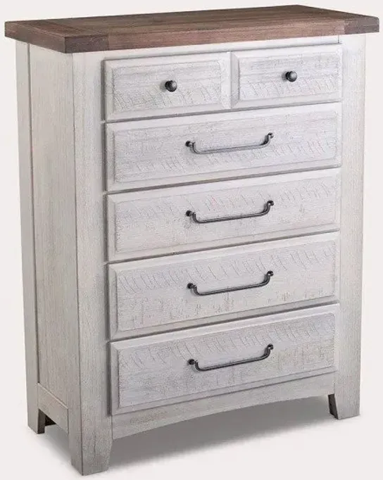 SAWMILL ALABASTER TWO-TONE 5-DRAWER CHEST