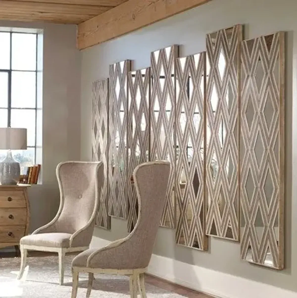 Uttermost Tahira Geometric Argyle Pattern Wall Mirror