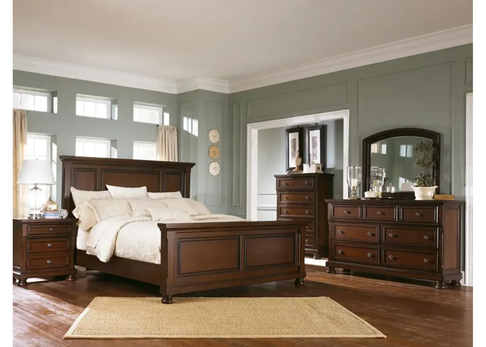 Ashley Porter Queen Panel Bed Rustic Brown Millennium