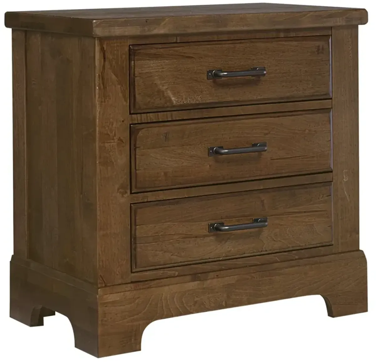 Vaughan-Bassett Cool Rustic Amber 3-Drawer Nightstand