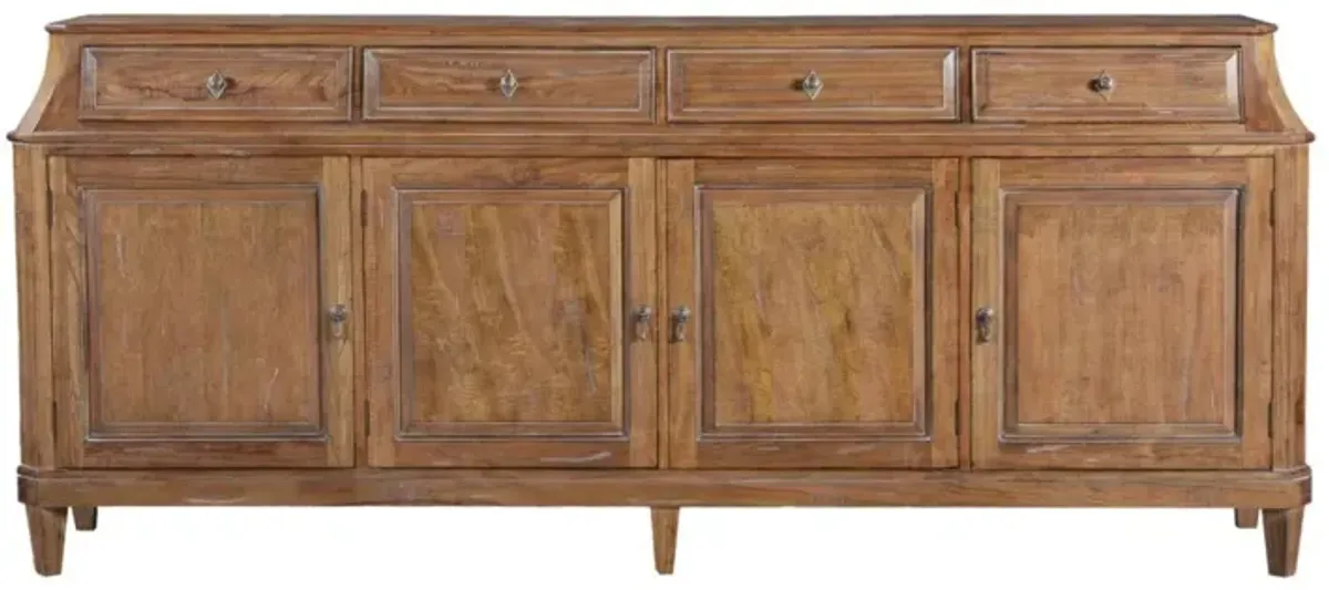 Noble Furniture Rosalind 4-Door Sideboard in a Beachwood Finish