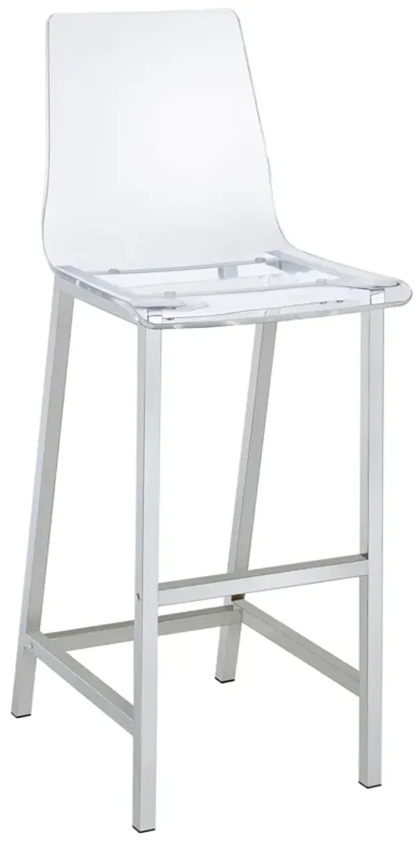 Coaster Juelia Clear Acrylic Bar Chair Chrome