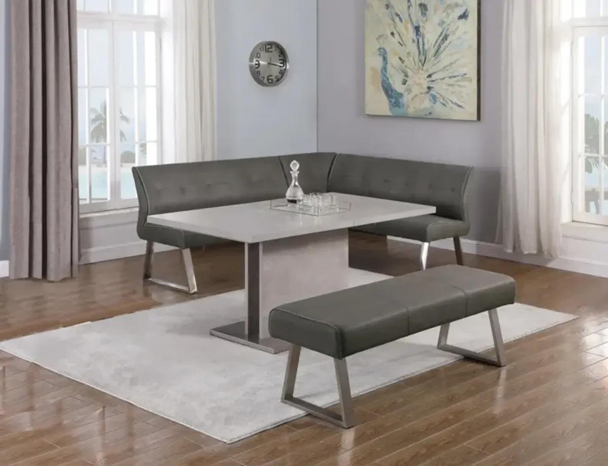 Chintaly Kalinda Contemporary Dining Set with Extendable Table Nook & Bench