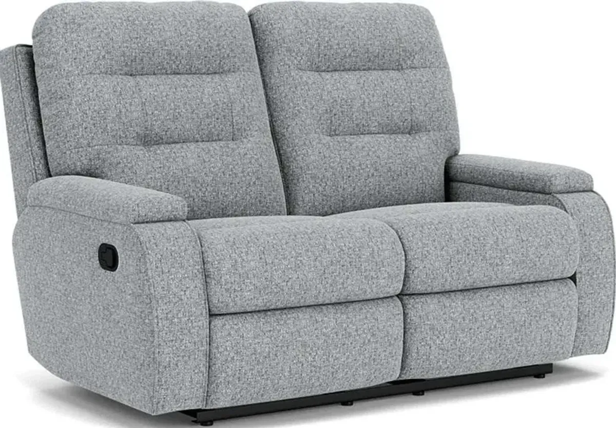 Flexsteel Kerrie Silver Tweed Reclining Loveseat