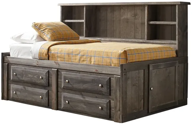 WRANGLE HILL TWIN STORAGE DAYBED GUN SMOKE