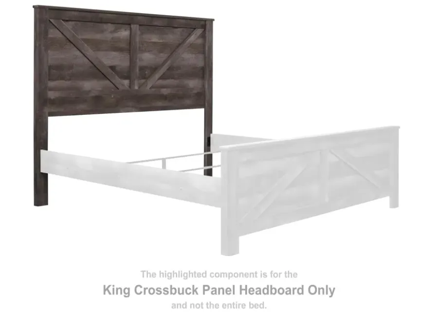 WYNNLOW KING CROSSBUCK PANEL HEADBOARD GRAY SIGNATURE DESIGN