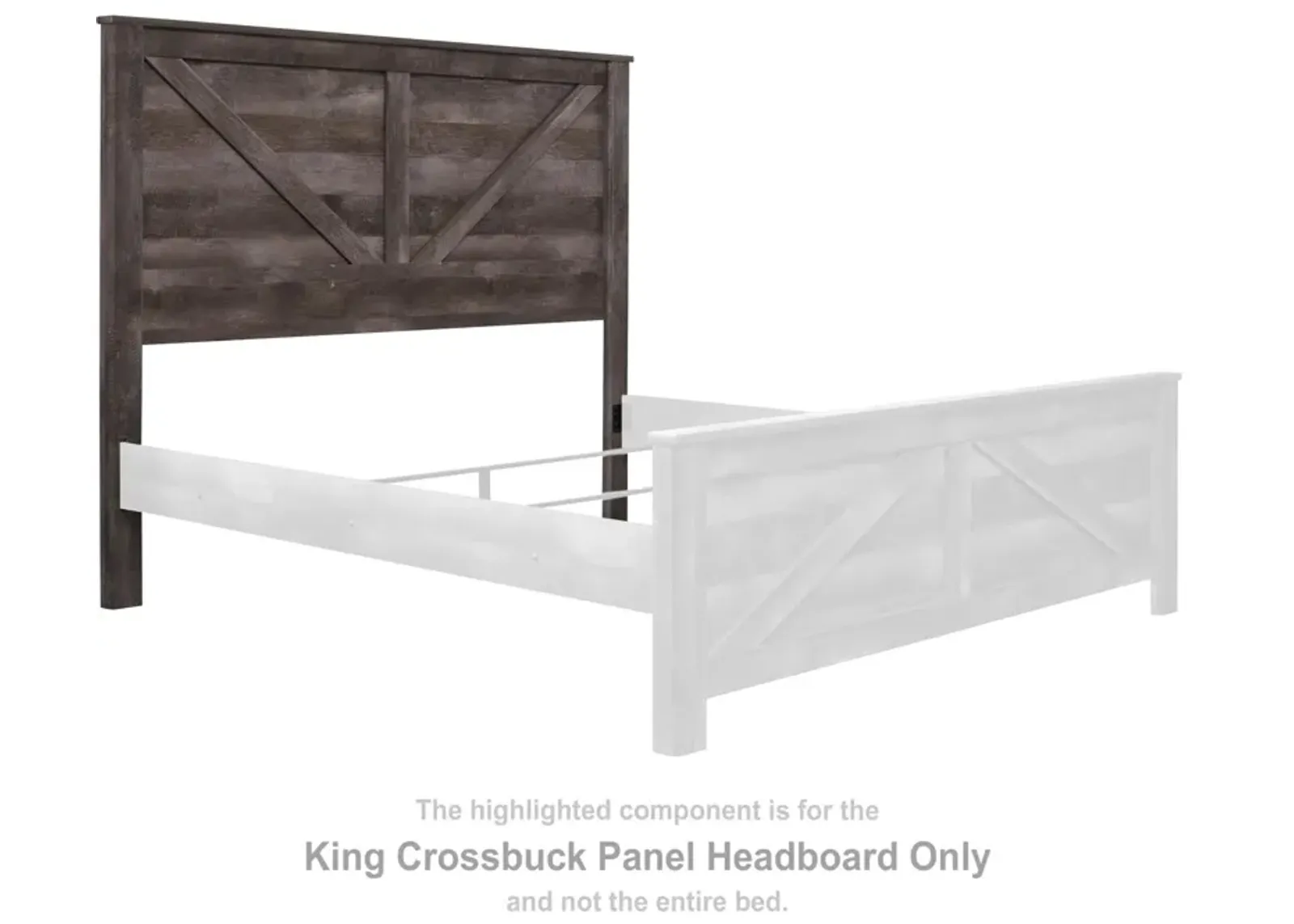 Ashley Wynnlow Crossbuck Panel Gray King Headboard