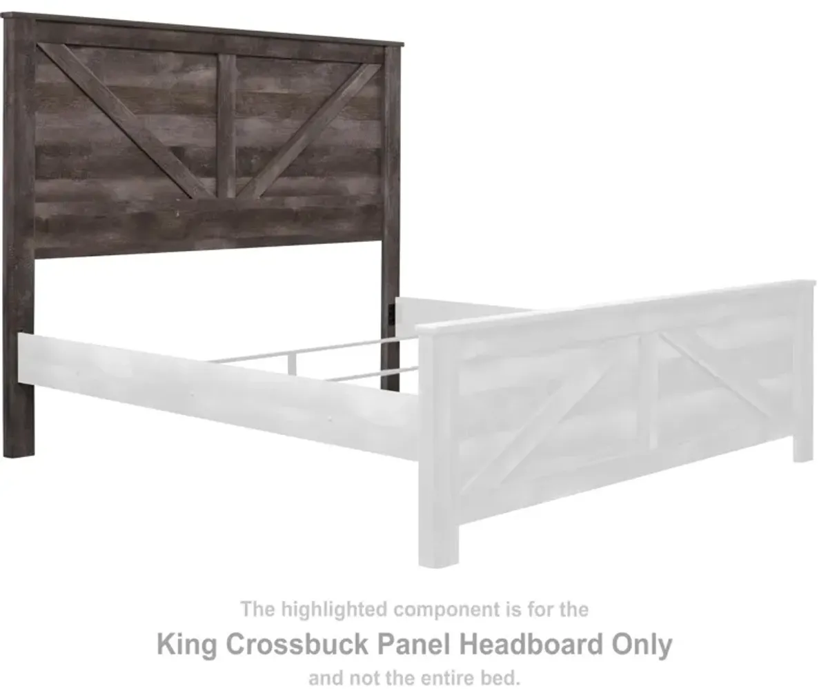 Ashley Wynnlow Crossbuck Panel Gray King Headboard