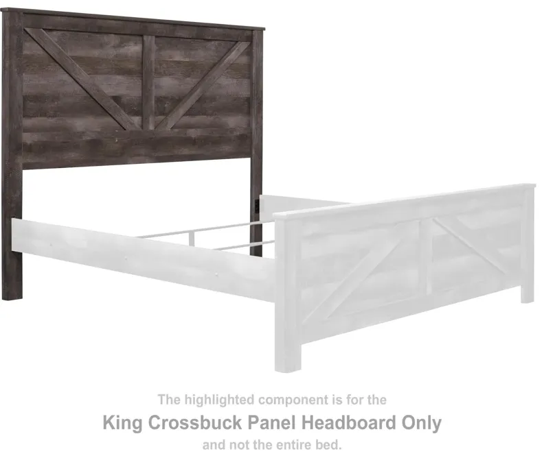 WYNNLOW KING CROSSBUCK PANEL HEADBOARD GRAY SIGNATURE DESIGN