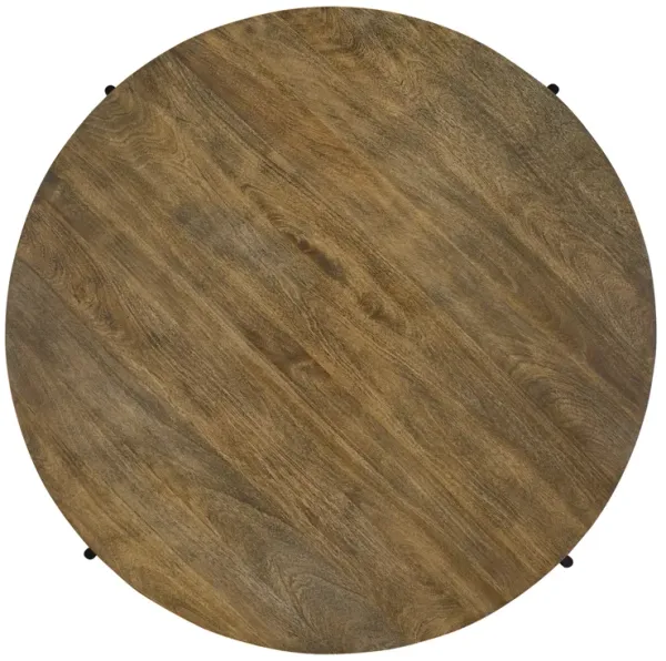 Hekman Round Dining Table Solid Mango Slab Top Bedford Park