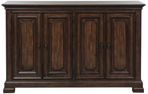 Liberty Furniture Armand 64 Inch Antique Brownstone Finish 4-Door Buffet