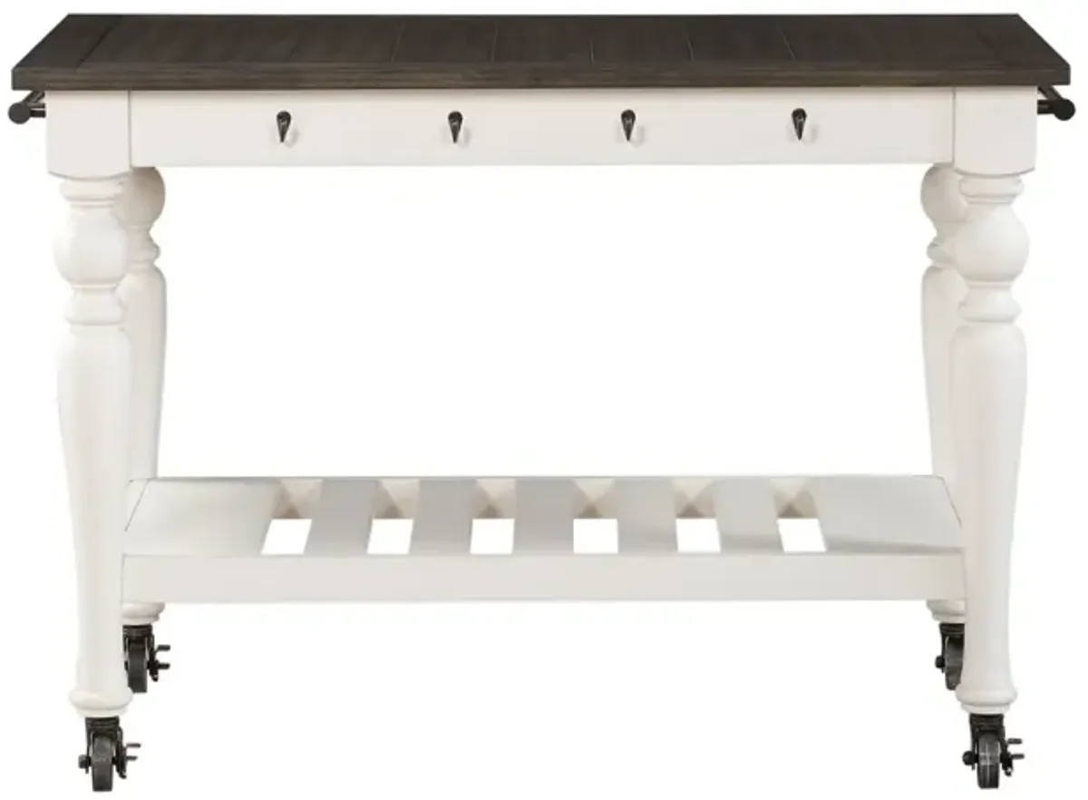 Steve Silver Joanna Kitchen Cart In Ivory & Mocha