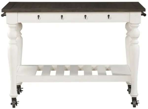 Steve Silver Joanna Kitchen Cart In Ivory & Mocha