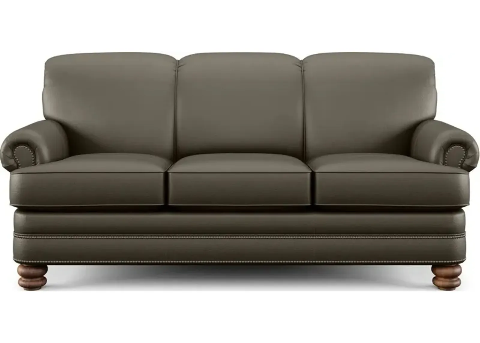 Flexsteel Bay Bridge Dark Gray Leather Sofa