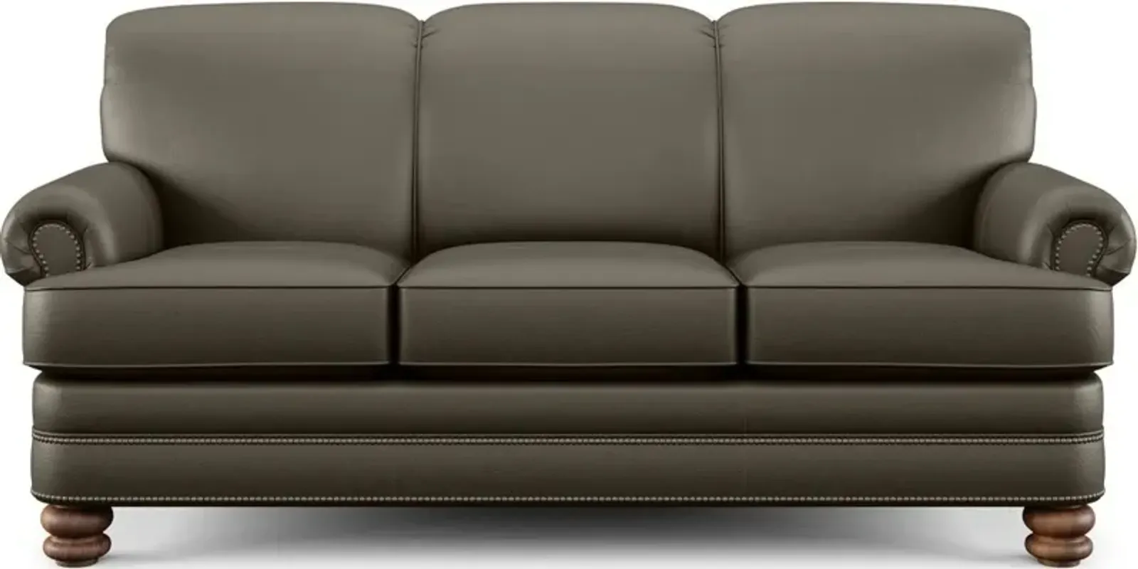 Flexsteel Bay Bridge Dark Gray Leather Sofa