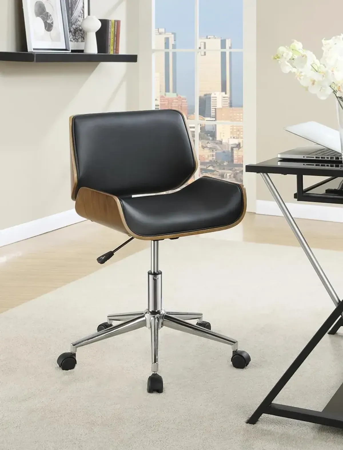 Coaster Addington Upholstered Adjustable Office Desk Chair Black