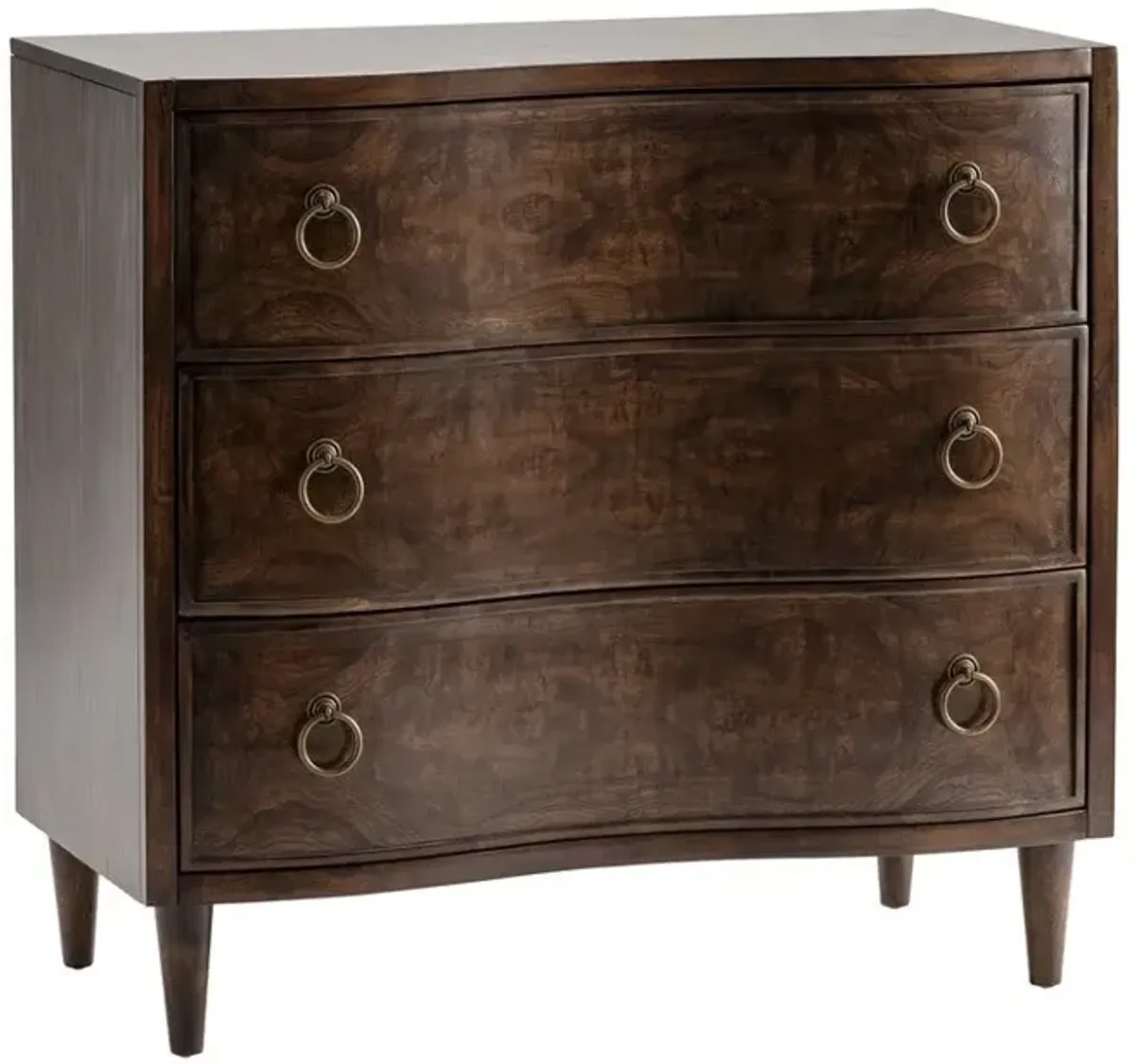 Crestview Hawthorne Estate Olive Ash Burl Curved Drawer Chest