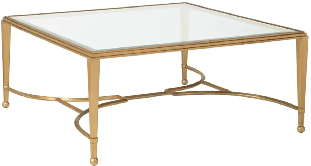 Artistica Home by Lexington Metal Designs Sangiovese 42 Inch Square Metal Cocktail Table Gold Leaf