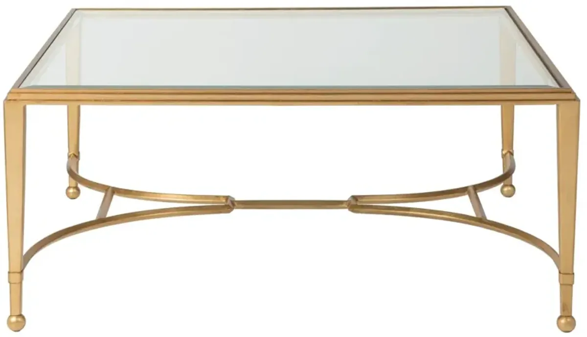 Artistica Home by Lexington Metal Designs Sangiovese 42 Inch Square Metal Cocktail Table Gold Leaf