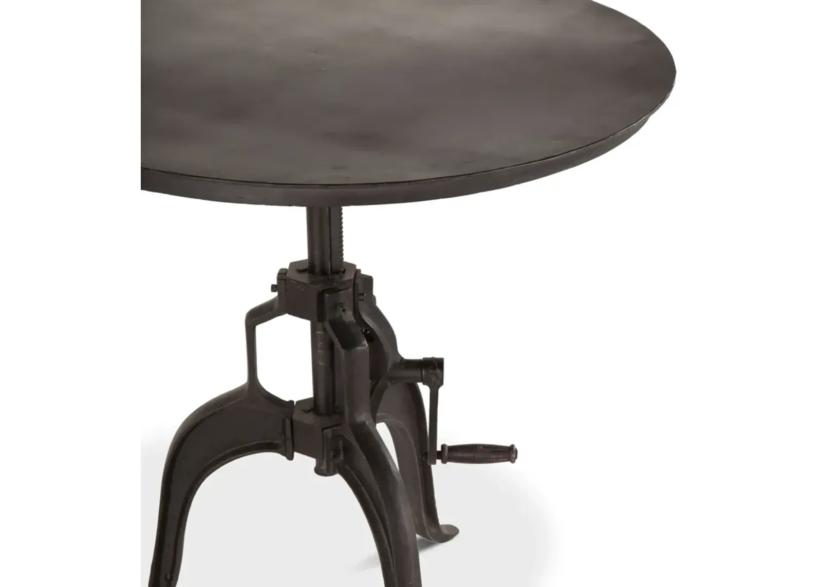 Home Trends Design Industrial Loft 30-Inch Adjustable Crank Iron Side Table with Matte Black Finish