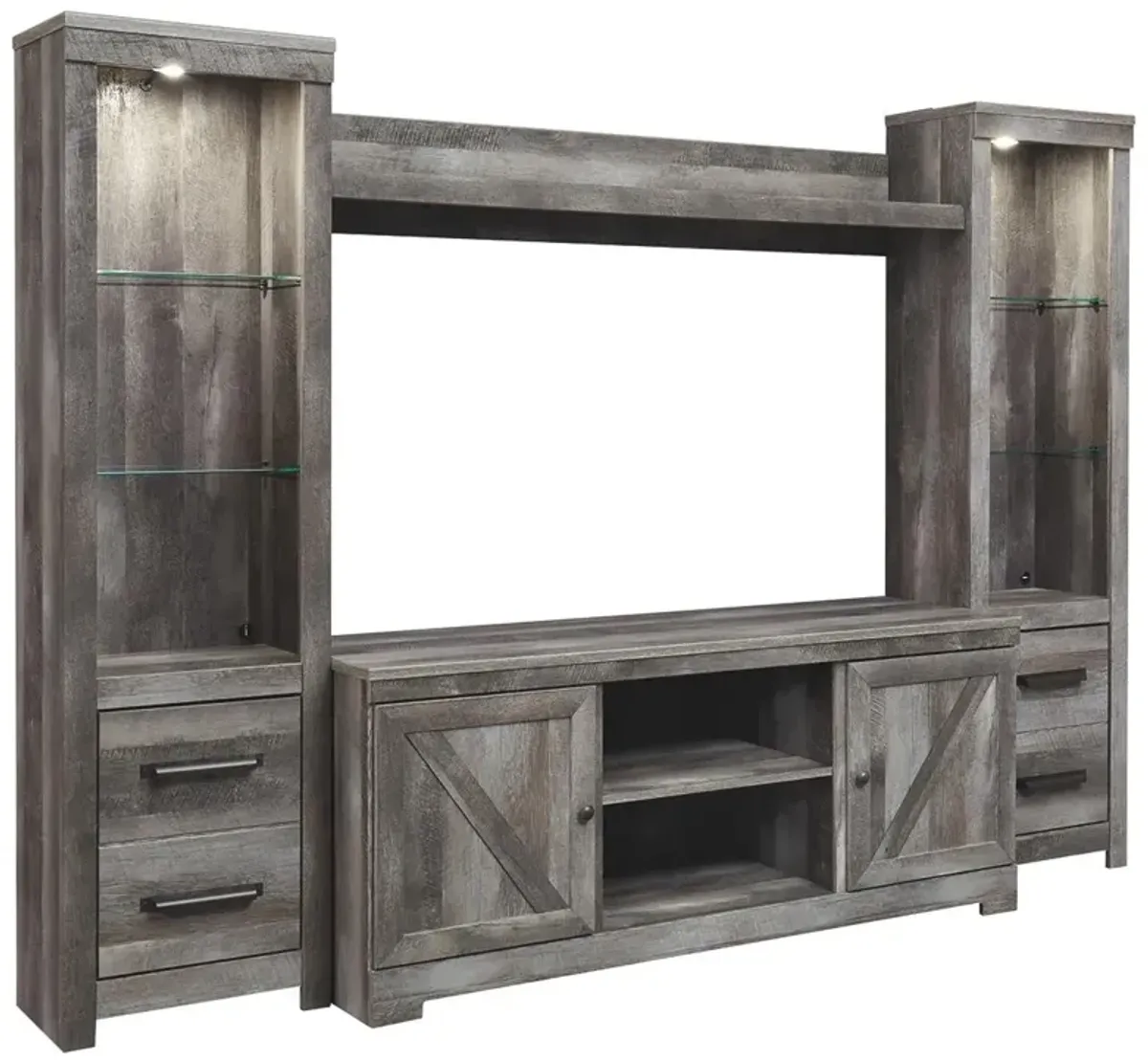 Ashley Wynnlow Gray 4-Piece Entertainment Center