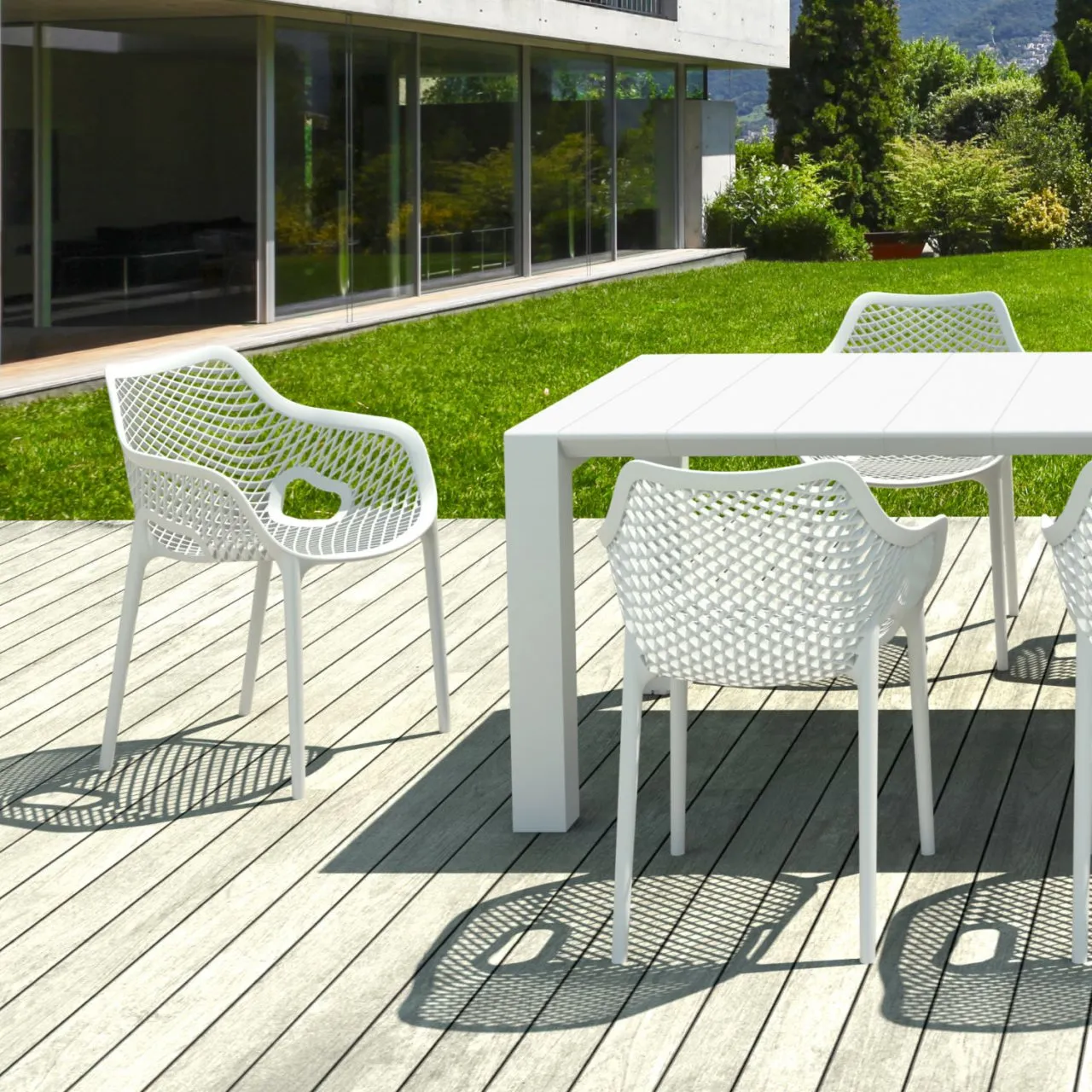 AIR XL EXTENSION DINING SET 9-PC WHITE