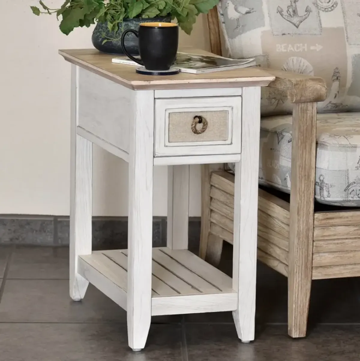 Seawinds Captiva Island Chairside Table Beach Sand Finish