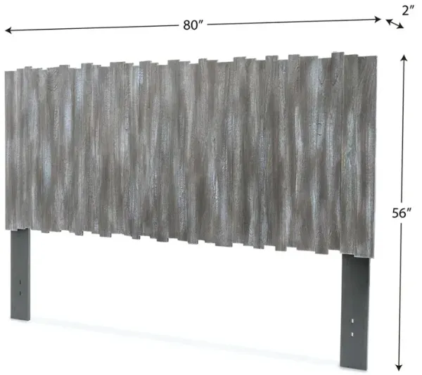Picket Fence Grey Finish King Headboard