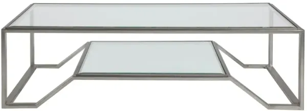 Artistica Home by Lexington Metal Designs Byron 60 Inch Rectangular Metal Cocktail Table Silver Leaf/Clear