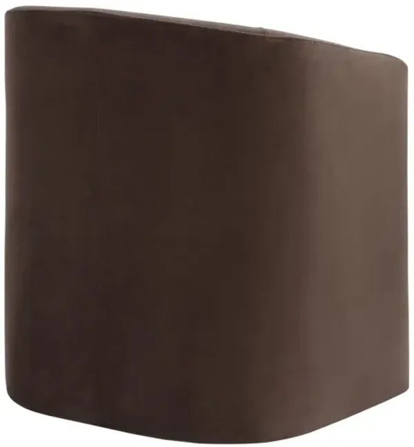 Steve Silver Iris Upholstered Barrel Velvet Chair In Cocoa