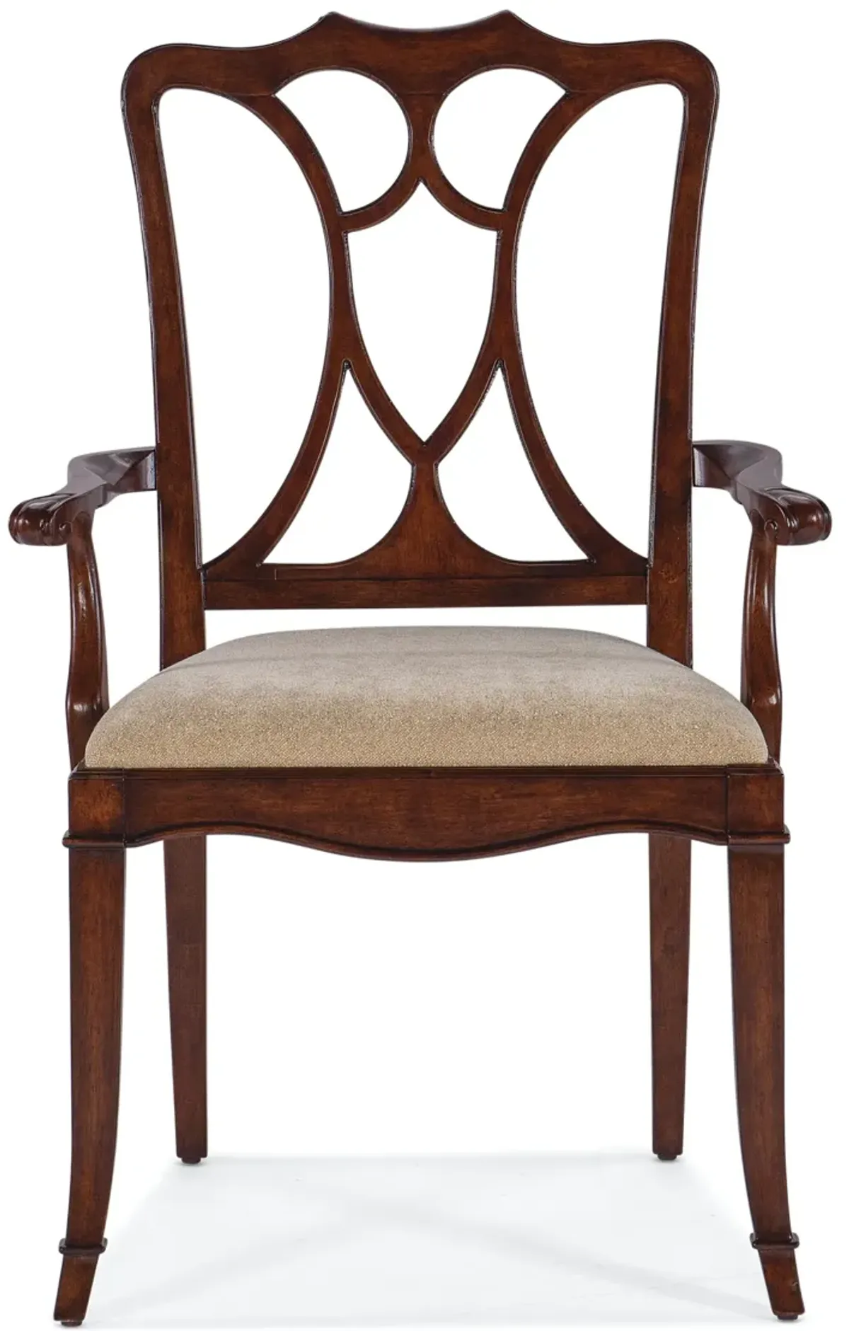 Hooker Furniture Charleston Upholstered Seat Brown Armchair